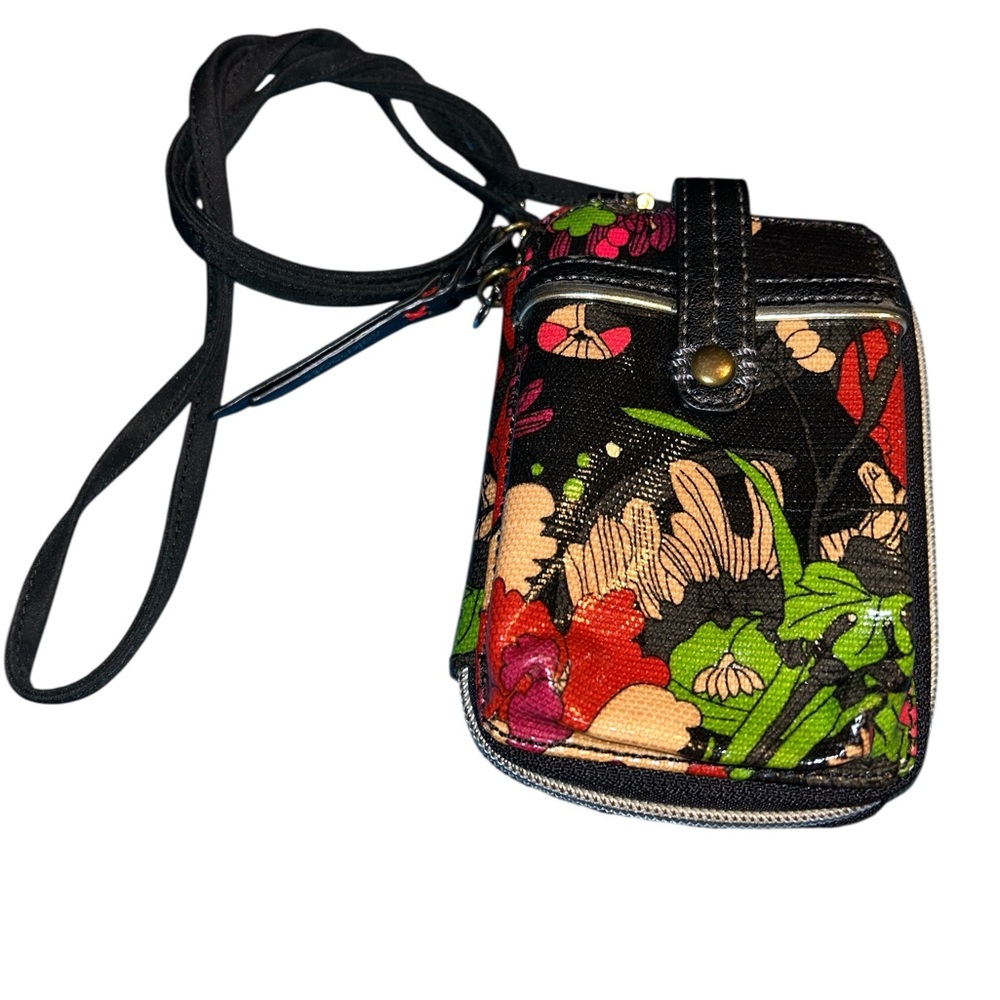 Sakroots beautiful floral small crossbody, wallet, bag  faux leather
